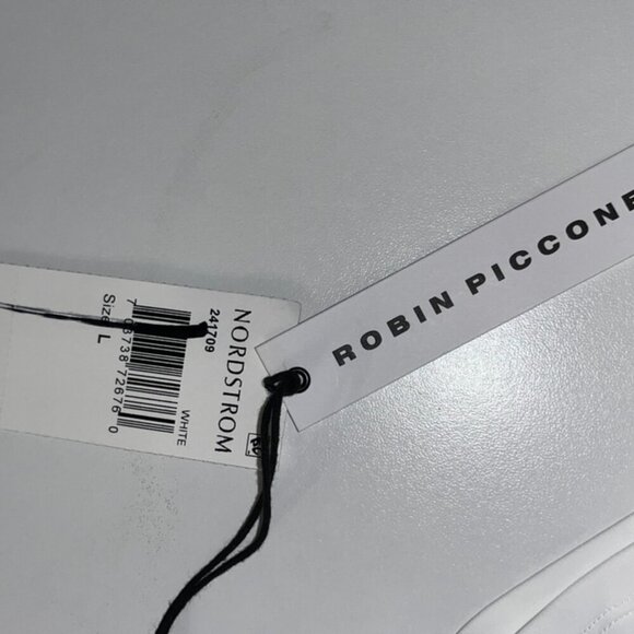 NWT Robin Piccone AVA T-SHIRT BIKINI TOP in White Size Large - Picture 6 of 6